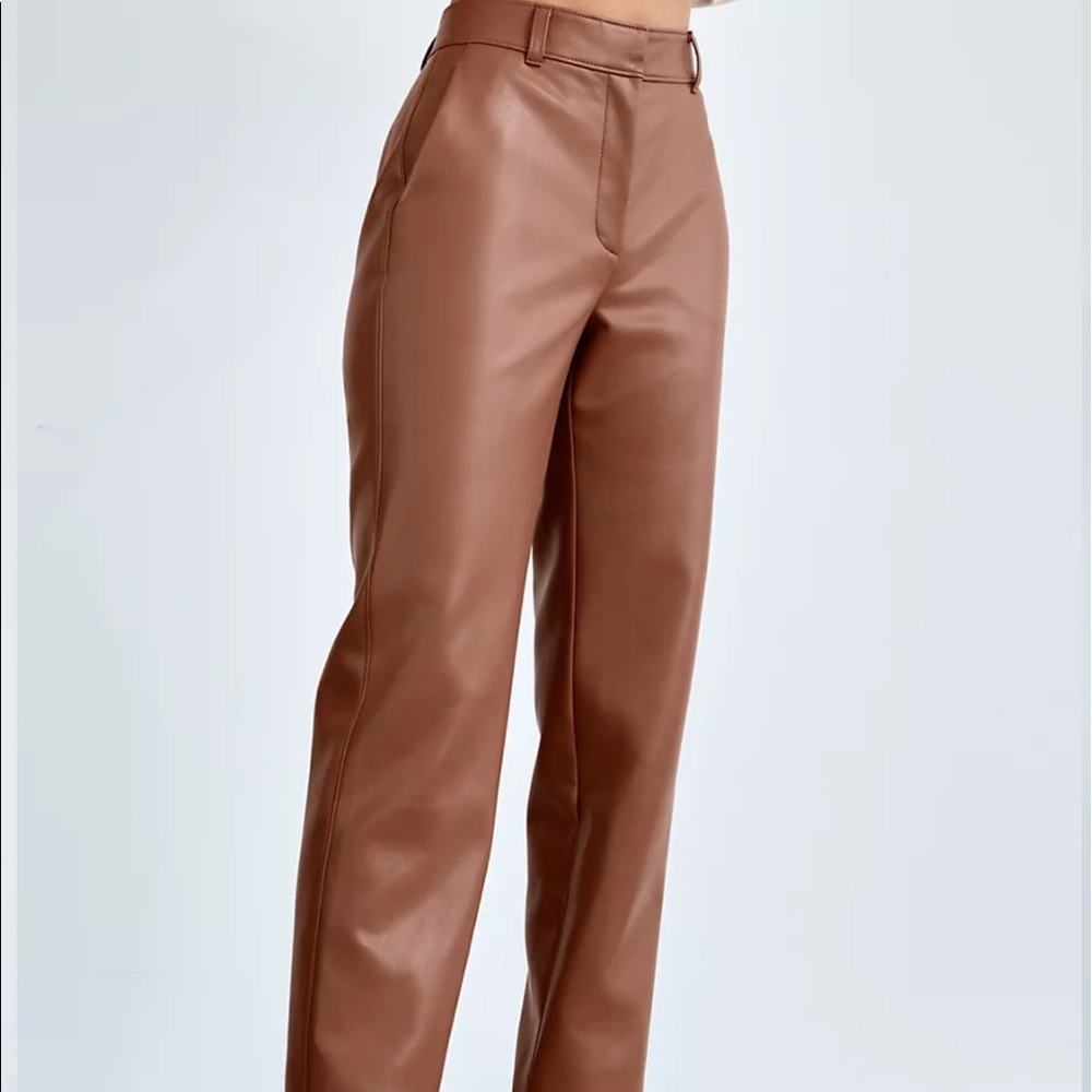 Aritizia mid-rise vegan leather command pants.
